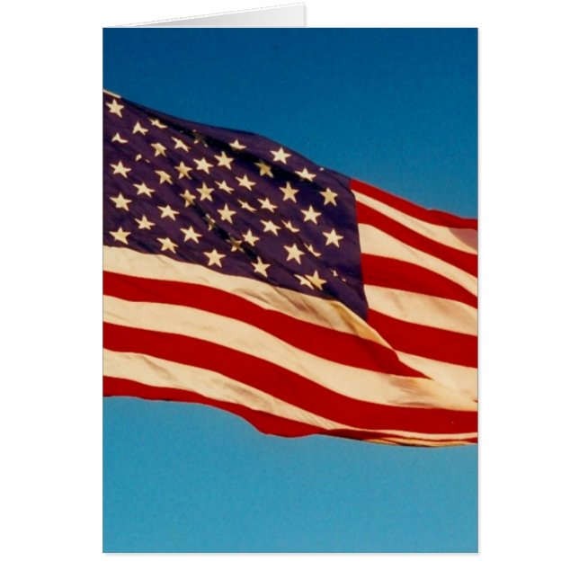 viftar med flagga usa hälsningskort (Framsidan)