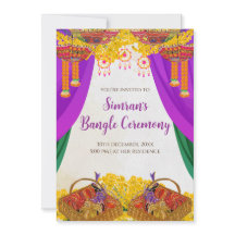 Vig Chura-inbjudan & Bangle-ceremoni inbjudan