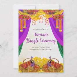 Vig Chura-inbjudan & Bangle-ceremoni inbjudan