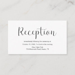 Vig reception, Minimal design, Svart typsnitt Tilläggskort
