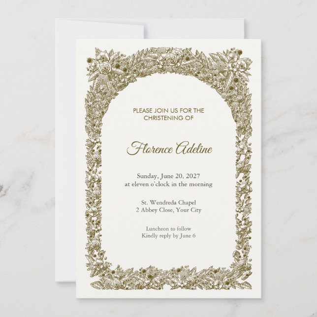 Vigda Ciborium Dop Invitation Inbjudningar (Framsida)