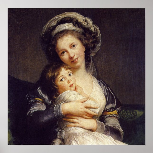 Vigée Le Brun - Självporträtt in A Turban & Child Poster (Framsidan)