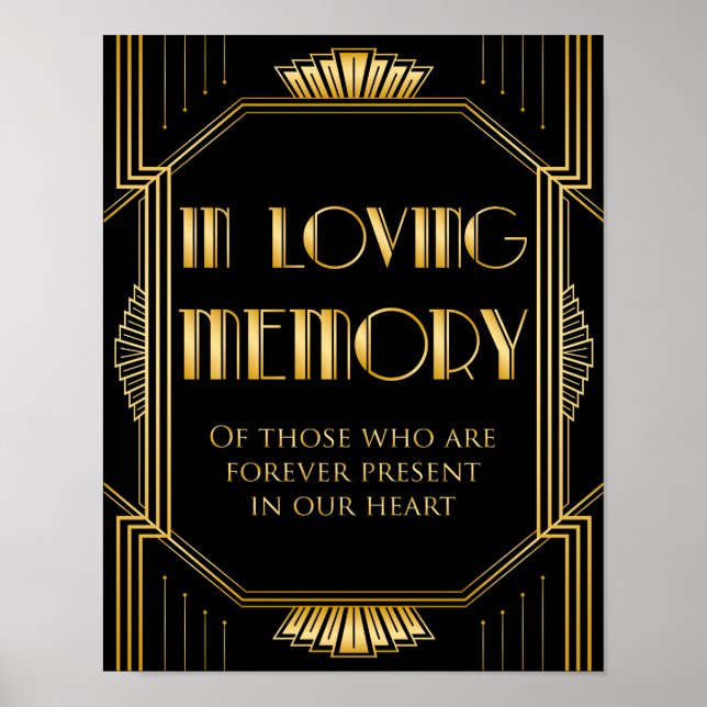 Vigelskylt för att hedra minnet av | Gatsby Art De Poster (Framsidan)