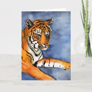 Viger Tiger Art Greeting Card eller Note Card Kort