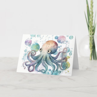 VIGGLY OCTOPUS BIRTHDAY CARD TACK KORT