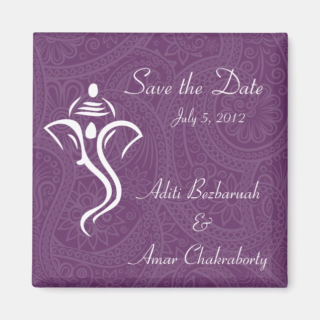 Vighneshvara Wedding Favor Magnet (Framsidan)