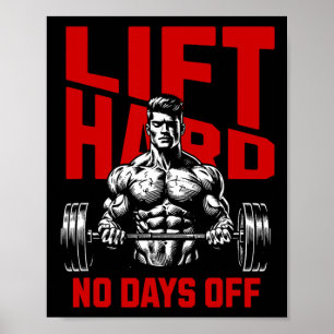 Vightlyftande Bodybuilding Gym Motivation Satt 2 Poster