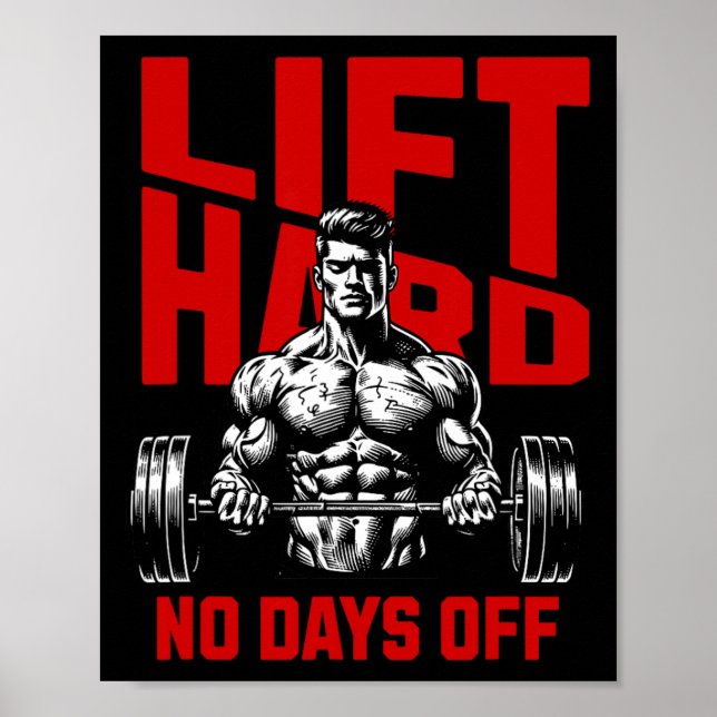 Vightlyftande Bodybuilding Gym Motivation Satt 2 Poster (Framsidan)