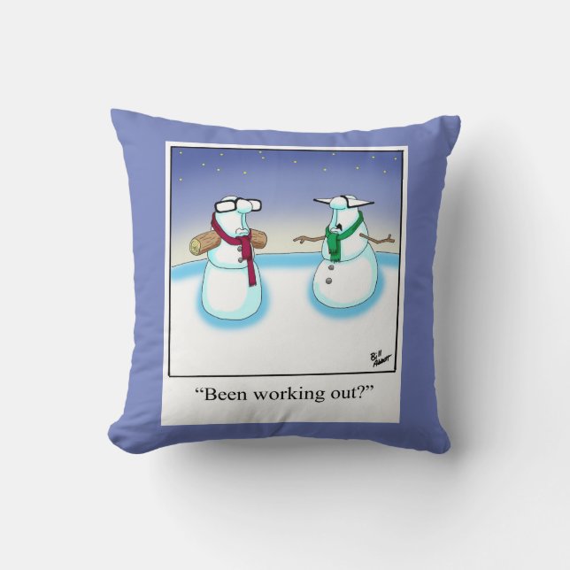 Vightlyftande Snögubbe Humor Pillow Gift Kudde (Framsida)