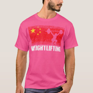 Vightlyftande Sport China Flagga Kinesisk vikt His T Shirt