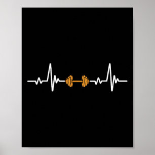 Vights Barbell Heartslag Gym Bodybuilding Liiting Poster
