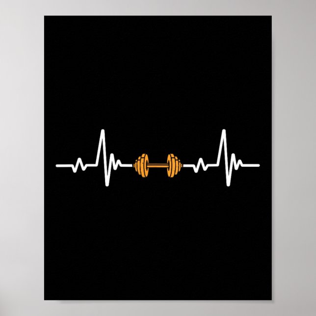 Vights Barbell Heartslag Gym Bodybuilding Liiting Poster (Framsidan)