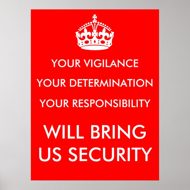 Vigilance, Determination & Responsibility Poster (Framsidan)
