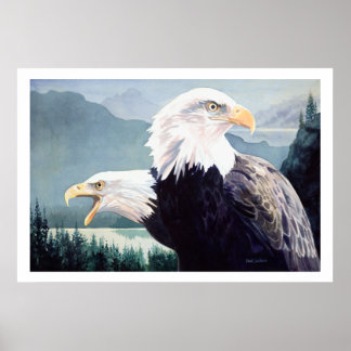"Vigilance" Örn Pair Watercolor Poster