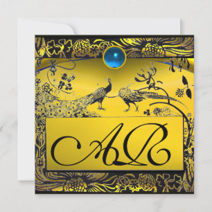 VIGLOPP KÄRLEK FÅGLAR MONOGRAM svart gul topas Meddelande