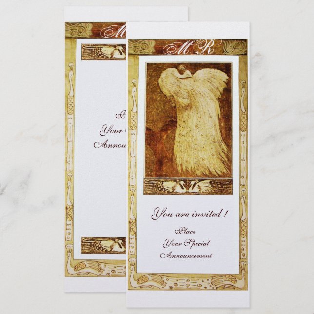 VIGLOPP VIT PÄRLA INBJUDNINGAR (Fram/baksida)