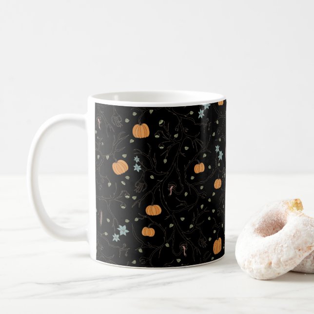 Vigne effrayante pour Halloween Noir Kaffemugg (Med munk)