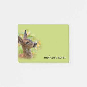Vignetted Porträtt of Smiling Blacktail Hjort Fawn Post-it Block