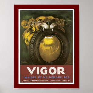 Vigor Automobile Däck Annons Poster