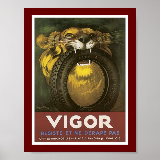 Vigor Automobile Däck Annons Poster (Framsidan)