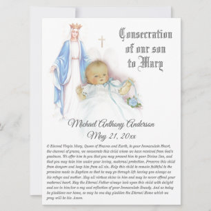 Vigsel av vår lilla son Blessed Virgin Mary Julkort
