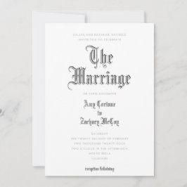 Vigsel Bröllopsinbjudan i Blackletter-stil Inbjudningar