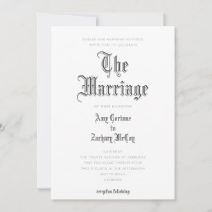 Vigsel Bröllopsinbjudan i Blackletter-stil Inbjudningar