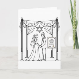 Vigsel Chuppah Brud & Brudgum Äktenskapskontrakt Inbjudan