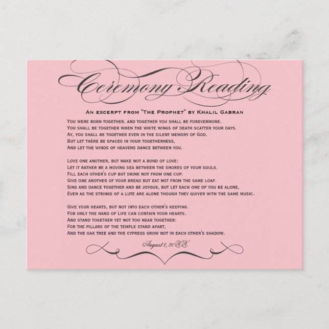 Vigsel läsning vykort (Framsida)