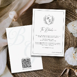 Vigsel Monogram svarta & vita detaljer Tilläggskort