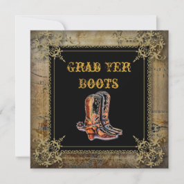 vigsel western cowboy boots bröllop inbjudningar