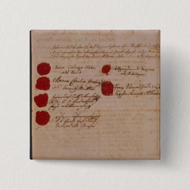 Vigselbevis av Wolfgang, Mozart och Weber Knapp (Framsida)