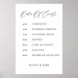 Vigselförrättning Tidslinje Minimalistisk Bröllops Poster
