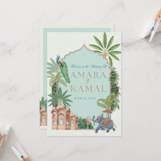 Vigselkort med tidsschema inbjudningar