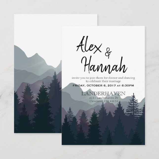 Vigseln är över, nu kommer kalaset! inbjudningar (Fram/baksida)