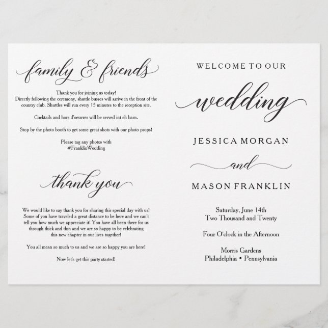 Vigselprogram Faltade Program (Framsida)