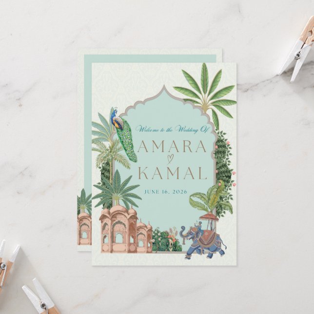 Vigselprogramkort Inbjudningar (Fram/Back In Situ)