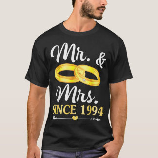 Vigselring Gift Mr & Mrs Sedan 1994 Lycklig Make T Shirt