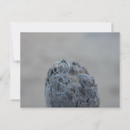 Vigselringar på stranden vykort