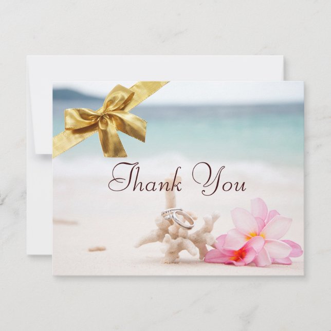 Vigselringar på strandtack Card2 Tack Kort (Framsida)