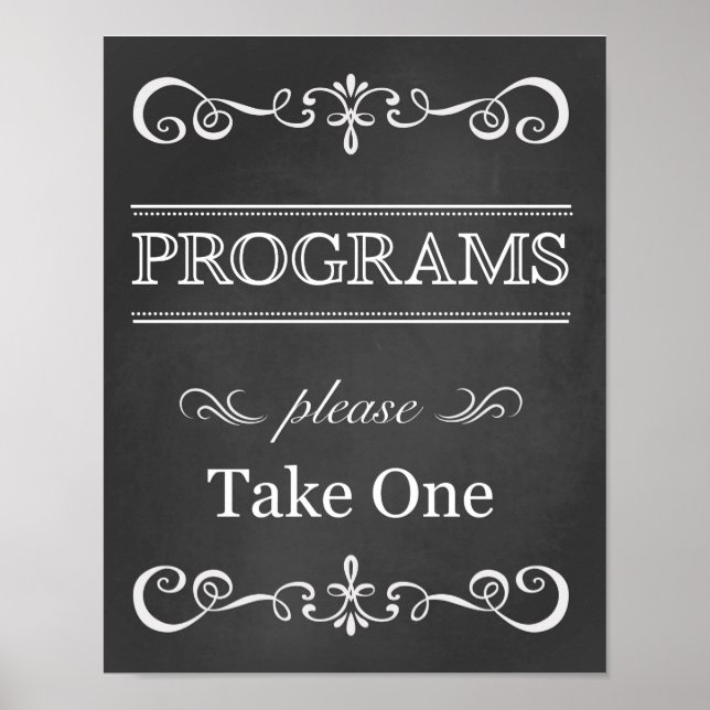 Vigsign – Vigprogram Svart tavla skylt (Framsidan)