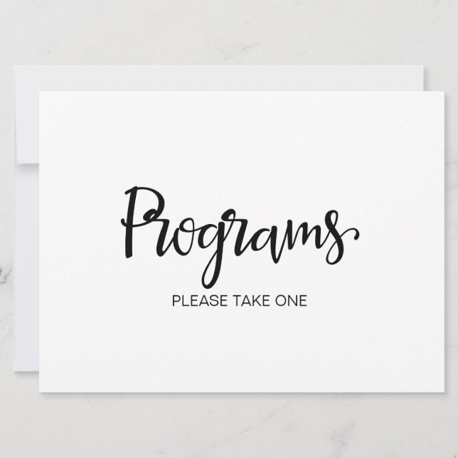 Vigsprogram Vänligen Ta Ett Exemplar Skylt Inbjudningar (Framsida)