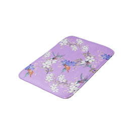 viintage birds purple botanical wallpaper badrumsmatta