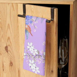 viintage birds purple botanical wallpaper kökshandduk