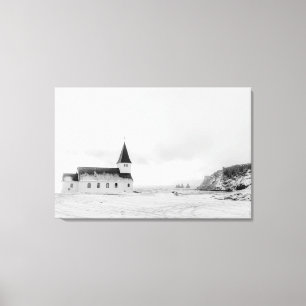 Vík i Myrdal Church, Islandet Canvastryck