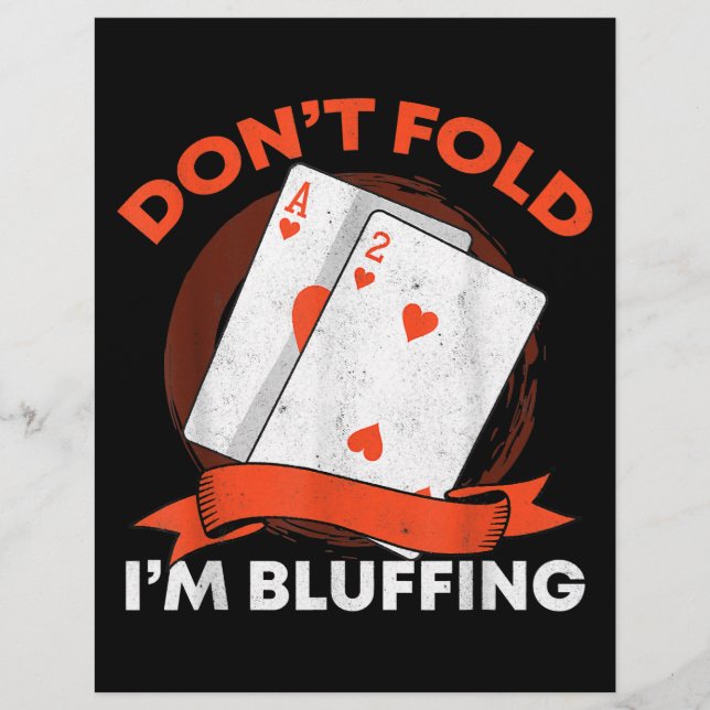 Vik inte Jag bluffar Ess Två Rolig Casino Poker Reklamblad (Framsidan)