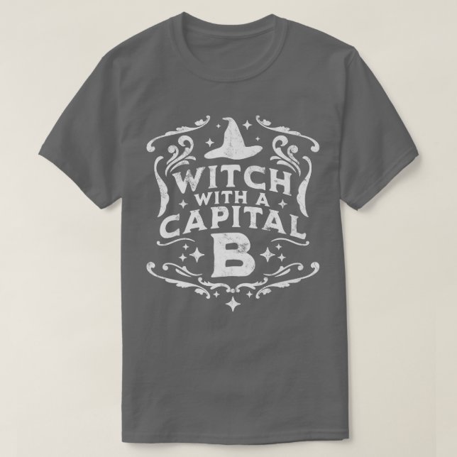 Vik med stort B - Halloween Witch Retro Vin T Shirt (Design framsida)