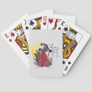 Vik med svart katt och Måne Casinokort