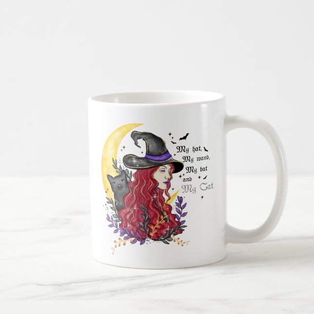 Vik, svart katt och Måne Kaffemugg (Höger)