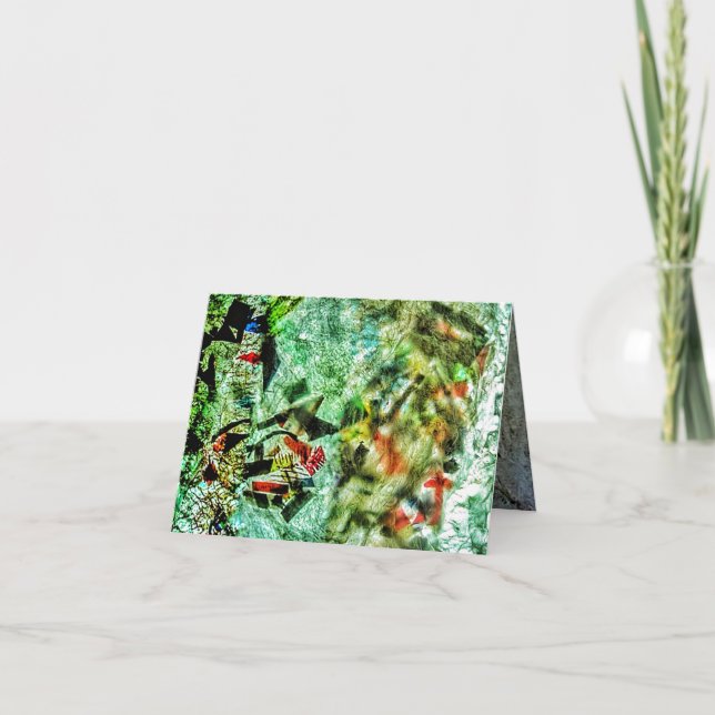 Vik, tack, vit abstrakt för dubbla med kort (Framsida)